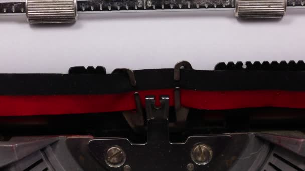 Szöveg Szeretet Szerelmes Írta Egy Vintage Írógéppel Fekete Tintával — Stock videók