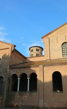 Classe, RA, Italy - April 27, 2024: Basilica of Saint Apollinare in Classe near Ravenna City and bell tower clipart