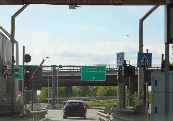 stock image Vicenza, VI, Italy - April 26, 2024: Entrance of  Italian motorway