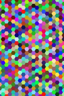 colorful hexagons without borders perfectly fit together like honeycomb cells with solid colors clipart