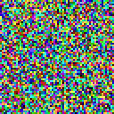 Satır ve sütunlarda rastgele renklerle sıralanmış birçok küçük kareyle dolu renkli arkaplan piksel boyutları gibi aynı.