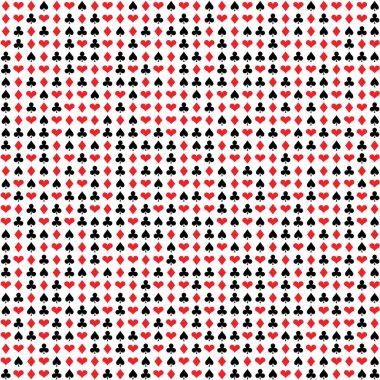 background of many playing card suits with red hearts black spades red diamonds and black clubs perfect for gaming and betting concept on white clipart