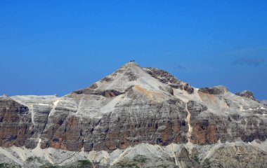 Peak called PIZ BOE in the European Alps in SASS PORDOI mountain in Northern Italy in Summer clipart