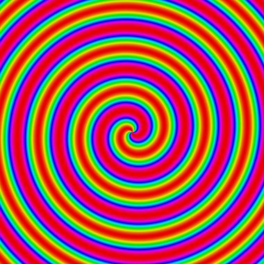 hypnotic spiral wrapping around itself with many vibrant and colorful shades clipart