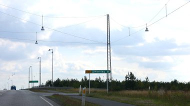 Kuzey Avrupa 'da Danimarka' nın HerNING şehrinin yol kavşağı