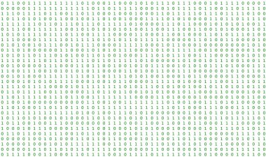 Rastgele düzenlenmiş sıfırlar ve 1 'ler siber güvenliğin dinamik ve karmaşık dünyasını ve beyaza yapılan hack girişimlerini çağrıştırıyor.