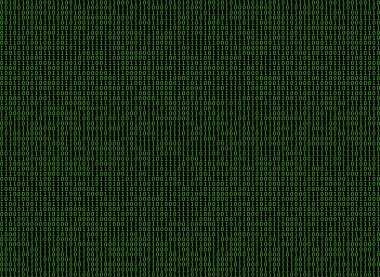 Siyah arkaplanda akan ikili kod şifrelemeyi, siber güvenliği ve hacklemeyi sembolize eder.