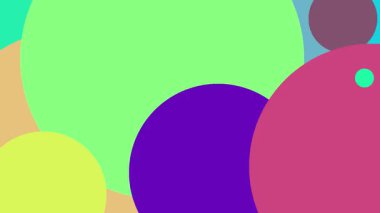 Ekranı giderek farklı boyutlarla dolduran rastgele renklendirilmiş birçok çemberin arkaplanı