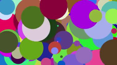 Ekranı birçok boyutla kademeli olarak dolduran rastgele renklendirilmiş çemberlerin arkaplanı