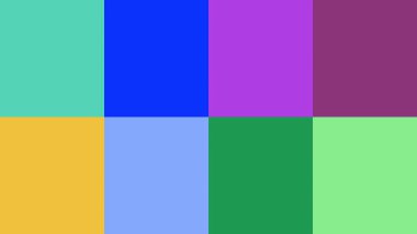 Renkli dikdörtgenler rastgele oluşturuldu sonra dikey ve yatay olarak rastgele renklerle bölündü ve canlı bir gelişigüzel arkaplan oluşturdu