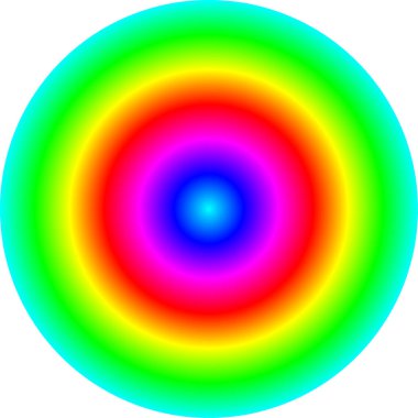 Beyaz arkaplanda merkezden dışa doğru olan Radial renk eğimini çiz