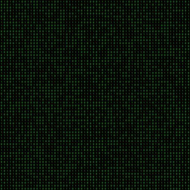 4096, 64 x 64 matrisli veri şifreleme ve bilgisayar kodu konsepti olarak siyah arkaplan üzerinde sıfır ve bir tane ikili sayı sıraladı.