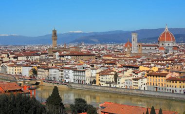 İtalya 'nın orta kesimindeki Floransa şehrinin panoramik manzarası.