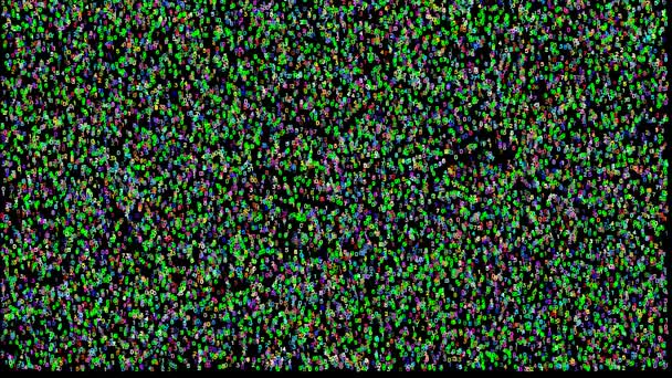 Many numbers from 0 to 9 that appear on the screen randomly and fill it saturating it