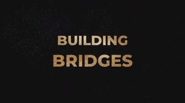 İfade oluşturma BRIDGES koyu siyah bir arkaplan karşı havai fişek etkisi ile geliştirilmiş bir metin biçiminde görüntülenir çarpıcı ve kutlayıcı bir görsel oluşturur