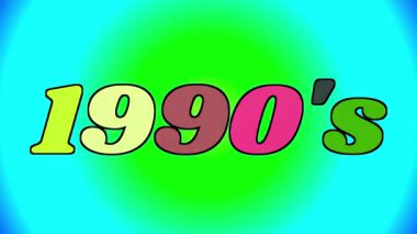 1990 'ların tarzında geniş bir vintage yazı tipini içeren cesur bir tipografik ekran. Aralıklarla yanıp sönerken, arka plan, eş merkezli desenlerde renk spektrumunda dolaşır.