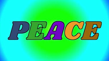 Çevre çoklu konsantrik renk dalgaları aracılığıyla geçişirken, PEACE sözcüğünün aralıklı gelişigüzel gelişen rastgele parlamalarla ortaya çıktığı bir sunum, rahatlatıcı ama kinetik bir görsel etki yaratıyor.