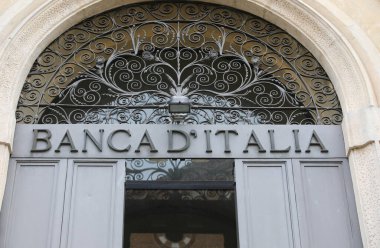 Vicenza, VI, İtalya - 23 Mart 2025: geniş metin, BANCA D ITALIA olarak da adlandırılan İTALYA BANK anlamına gelir