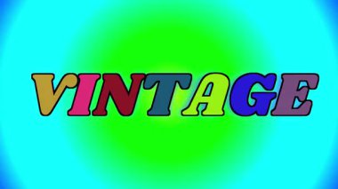 Rastgele arkaplanda renkli harflerle yazılmış büyük metin VINTAGE
