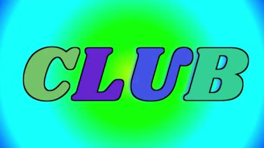 büyük metin CLUB rastgele bir arkaplan üzerinde renkli harflerle yazılmış