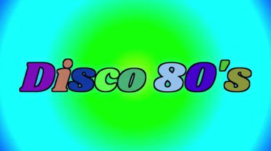 Rastgele arkaplanda renkli harflerle yazılmış büyük DISCO 80S metni