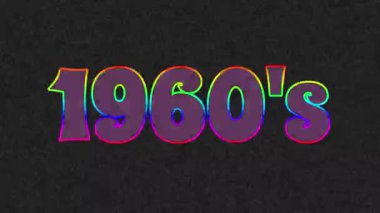 büyük metin 1960S siyah arkaplan üzerinde renkli harflerle kelime ile yazılmış