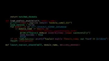 Ekrandaki uzun bir dil kod parşömenleri programlama senaryosundan sonra PASSWORD sonunda ortaya çıktı. Hackleme kavramı