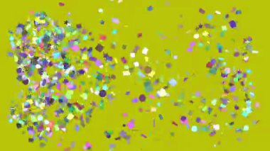 Video ekranının her köşesinden renkli sembollerin ve değişik boyutlarda ve şekillerde konfetilerin şenlikli patlaması ortaya çıkar.
