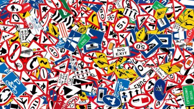 Mevcut düzenlemelere göre, trafik güvenliği için birçok yol işaretinin arka planı ve yasaklı işaretleyiciler ve elementlerle yükümlülükler