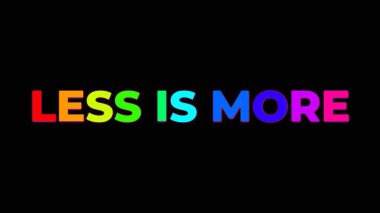 Büyük Metin daha az siyah arkaplanda gökkuşağının renkleri ile rastgele renklendirilmiş harflerle daha fazladır