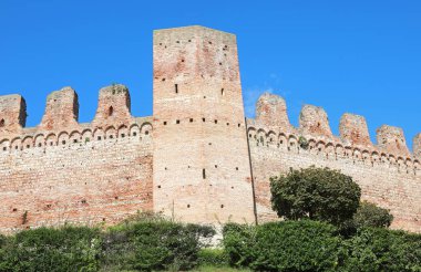 Cittadella, PD, Italy - September 28, 2025: Wall of Castle called CASTELLO di CITTADELLA and old tower
