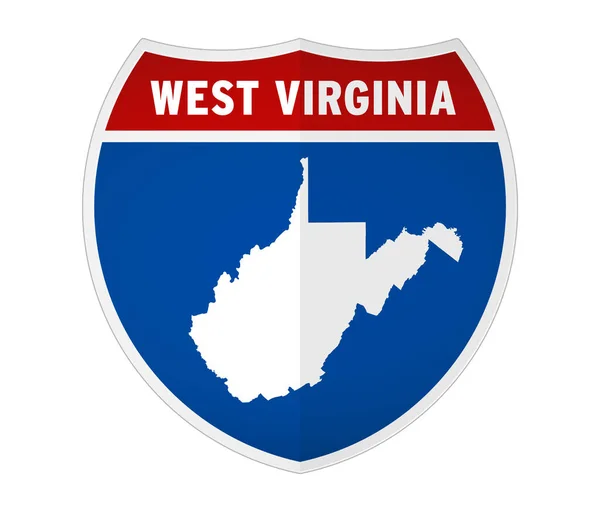 Západní Virginie Interstate Road Sign — Stock fotografie