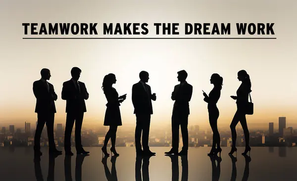 Trabalho Equipe Faz Trabalho Dos Sonhos Negócios Colaboração — Fotografia de Stock
