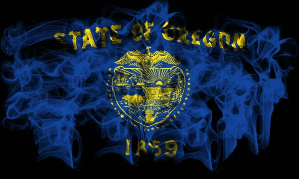 Oregon bayrağı duman içinde