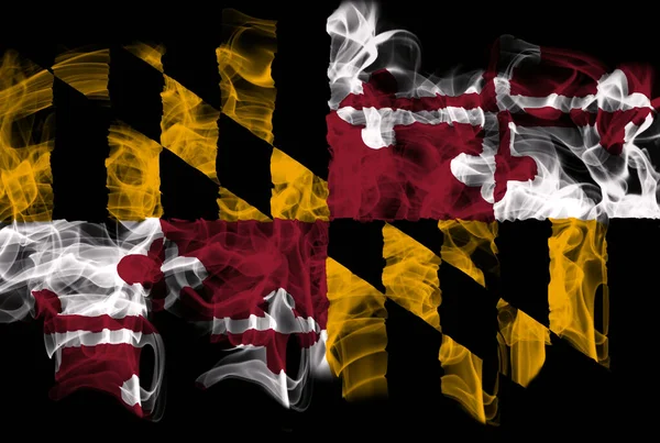Maryland Bayrağı Duman Içinde - Stok İmaj