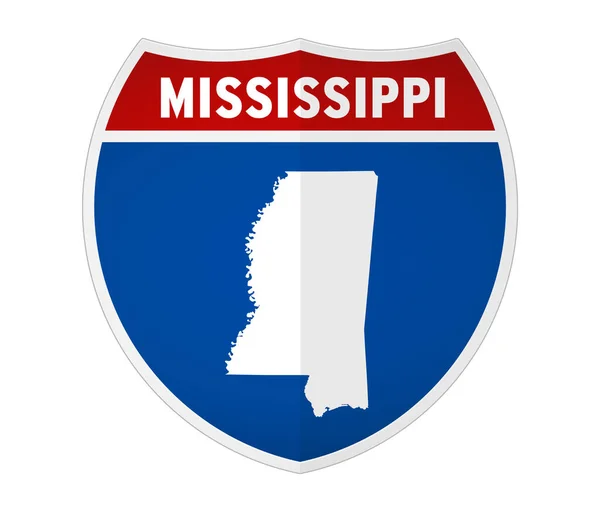 Mississippi Międzystanowy Znak Drogowy Zdjęcia Stockowe bez tantiem