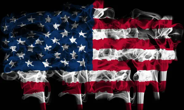 Американський Прапор Диму Ліцензійні Стокові Фото