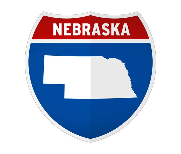 Nebraska Międzystanowy Znak Drogowy Obrazek Stockowy