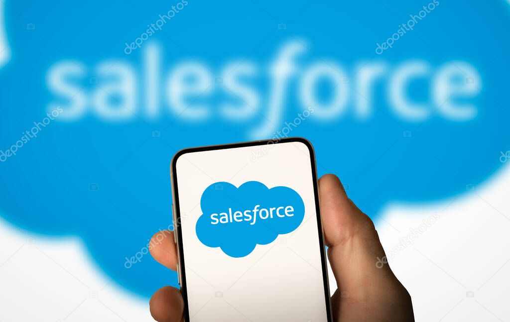 Salesforce displayed on mobile device