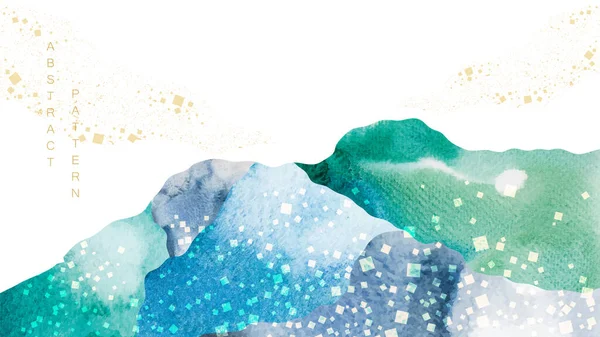 Скульптура Синього Зеленого Мазків Японськими Візерунками Хвиль Стилі Вінтажу Абстрактний — стоковий вектор