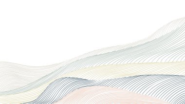 Geometrik desenli siyah soyut sanat şablonu. Japon arka planı, altın çizgi dokusu vektörü. Doğu tarzında dağ manzarası tasarımı. 