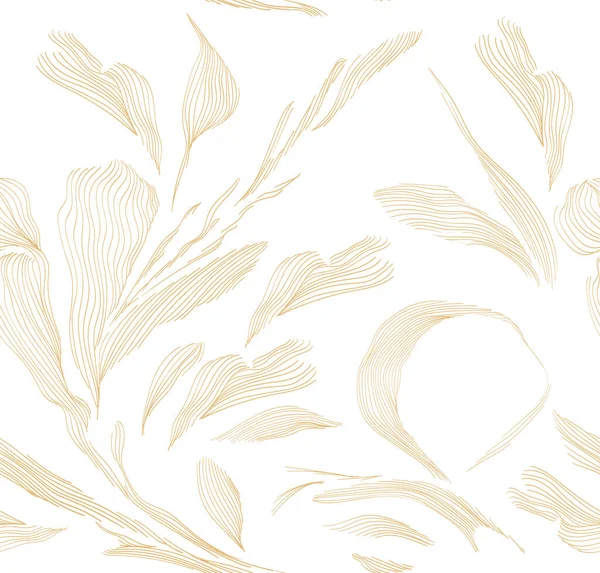 ヴィンテージスタイルの花の装飾レイアウトデザイン 幾何学模様のアブストラクトアートテンプレート 金手描きラインフラワーシームレスパターンベクトルと日本の背景 — ストックベクタ