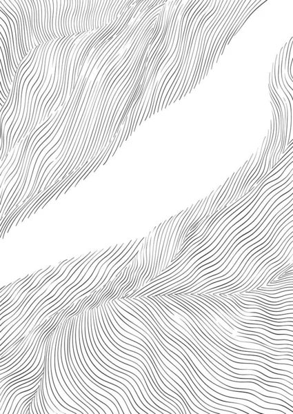 Abstrakter Landschaftshintergrund Mit Weißem Und Grauem Handgezeichneten Linienmustervektor Natürliche Vorlage — Stockvektor