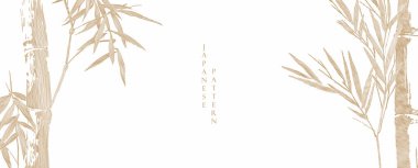 El çizimi bambu dalı beyaz arka plan dekorasyonlarına klasik tarzda. Sanat soyut şablon tasarımını terk eder.