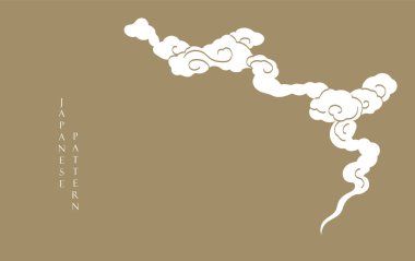 Soyut şablona sahip Japon arkaplanı ve Çin bulut düzeni tasarımı doğu tarzında