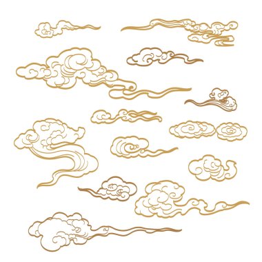 Japon çene desenli siyah ve beyaz fırça darbeleri klasik tarzda bulut deseni. Suluboya doku vektörlü soyut sanat afiş tasarımı.