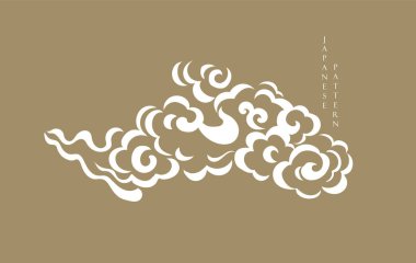 Soyut şablona sahip Japon arkaplanı ve Çin bulut düzeni tasarımı doğu tarzında