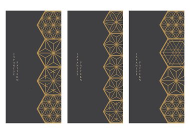 Poster ve şablon tasarımlı Geometrik desen vektörüyle Japon arka planı. Simge ve sembol.