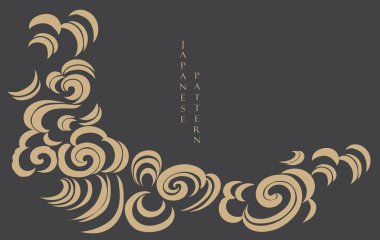 Japonlar klasik tarzda bulut desenleri çizerler. siyah ve kahverengi fırça darbesi dokusu soyut sanat manzarası afiş tasarımı suluboya doku vektörü.