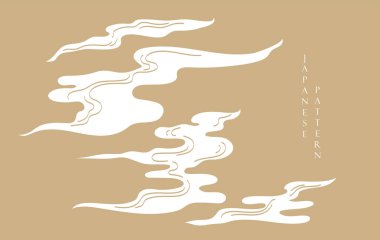 Soyut şablona sahip Japon arkaplanı ve Çin bulut düzeni tasarımı doğu tarzında